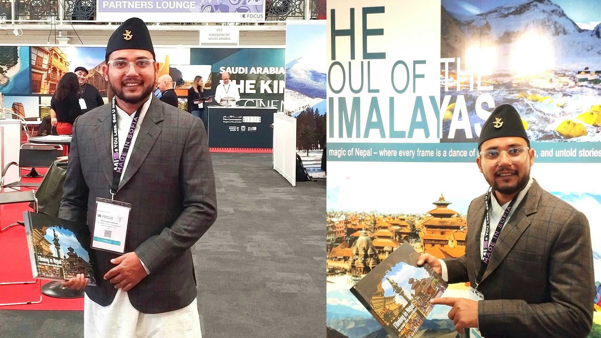 The director Ghimire is promoting Nepal as a filming location.